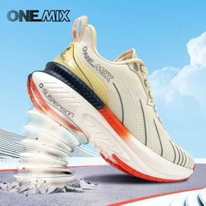 ONEMIX 남성용 쿠션 러닝화, 헤비 러너, 레이스업 스포츠, 미끄럼 방지, 야외 운동, 남성 스니커즈에 적합, 신제품