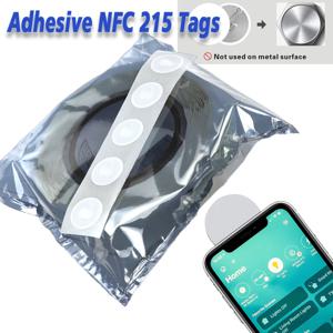 1000Pcs 접착식 NFC 215 프로그래밍 가능 NFC 태그 안드로이드 및 아이폰 호환 504바이트 메모리 13.56MHz 스티커 스마트 IC 카드