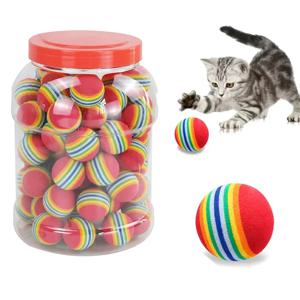 레인보우 EVA 고양이 장난감 공 대화 형 고양이 개 놀이 씹는 딸랑이 스크래치 EVA 공 훈련 공 애완 동물 장난감 용품