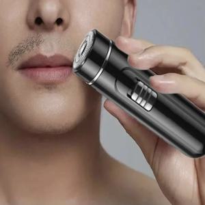 남성용 컴팩트하고 편리한 전기 면도기 - USB 충전식, 습식 및 건식, 간편한 원버튼 사용 - 가정, 자동차 및 여행에 적합합니다!