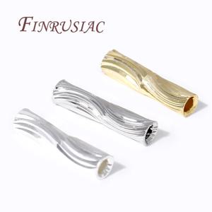 주얼리 제작용 튜브 비즈, 18K 금도금 비즈 분리기, 팔찌 액세서리, 스페이서 비즈, DIY 결과물, 2mm x 8mm
