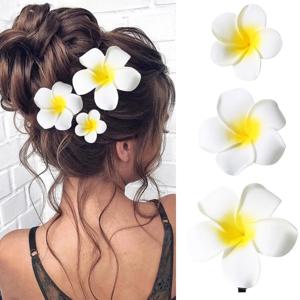 3pcs/10pcs 세트 여성을위한 Plumeria 헤어 클립 패션 꽃 Duckbill 클립 귀여운 소녀 사이드 클립 헤어 액세서리