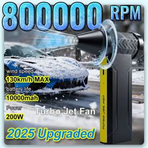 800,000 RPM 전기 에어 블로워 터보 팬 브러시리스 모터 고속 터보 강력 팬 USB 충전식 강력 먼지 블로워