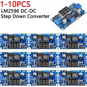 1-10PCS LM2596 DC DC 스텝 다운 컨버터 전압 조정기 LED 디스플레이 전압계 4.0~40 ~ 1.3-37V 벅 어댑터 조정 가능한 전원