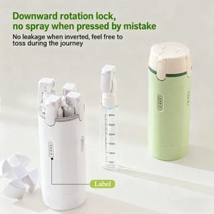 1개 4-in-1 에멀젼 디스펜서 병, 여행용 병, 라벨이 있는 미니멀리스트, 여행용 디스펜서 병, 세면도구 용기