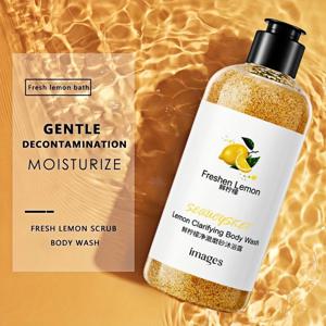 300ml 레몬 스크럽 샤워젤, 알코올 프리, 끈적임 없음, 포름알데히드 프리, 구연산, 비타민 E, 히알루론산이 풍부함, 모든 연한 베이지색 피부 타입에 적합, 상쾌한 향, 보습, 영양 공급, 피부 관리, 유분 조절 기능, 일년 내내 사용 가능, 오래 지속되고 상쾌한 향을 발산합니다. 세탁 후 피부는 편안하고 빡빡하지 않습니다. 건성, 지성 및 기타 유형의 피부에 적합하며, 남녀 모두가 목욕에 사용하기 좋은 제품입니다.