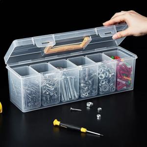 1/7개 공구 부품 보관함 세트 다중 칸막이 공구 정리함, 나사, 렌치, 하드웨어 액세서리 및 장난감용 분류 상자