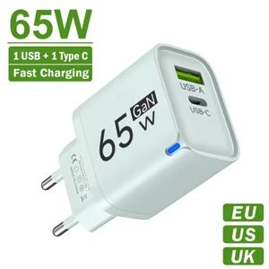 65W USB 고속 충전기 타입 C 퀵 차저 휴대용 모바일 폰 플러그 EU/US/UK 월 어댑터 아이폰 삼성 샤오미용