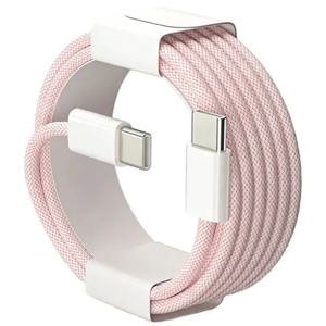 60W PD 나일론 편조 USB-C to USB C 고속 충전 케이블 (아이폰 17, 16, 15 /Pro Max 호환, 삼성 타입 C 고속 충전 지원)