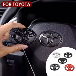 3D ABS 도요타 로고 자동차 엠블럼 스티어링 휠 스티커 도요타 Hilux Prius Avensis Auris Verso Corolla Camry 자동차 액세서리