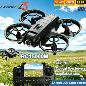 새로운 YL3 RC 드론 8K 1080P 와이드 앵글 듀얼 HD 카메라 Foldable Quadcopter WiFi FPV 고도 광학 흐름 포지셔닝 선물 장난감 개최