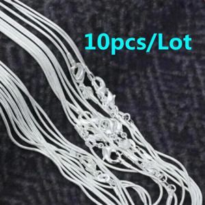 여성을위한 10pcs 도매 925 스털링 실버 1MM 뱀 체인 목걸이 남자 16-30 인치 패션 파티 웨딩 쥬얼리 선물