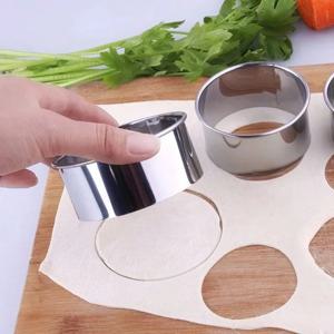 5개입 원형 스테인리스 비스킷 몰드 만두피 커팅 몰드 DIY 비스킷 페이스트리 케이크 베이킹 도구 주방 베이킹 기구