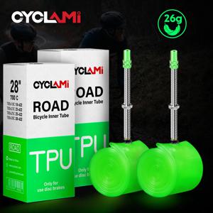 초경량 TPU 소재 자전거 내부 튜브, 로드 바이크 타이어 프렌치 밸브, 초경량 사이클링, 700C, 18, 25, 28C, 26g, 2 개
