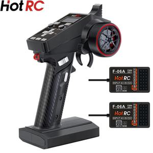 Hotrc CT-6A 6CH RC 송신기 RC 자동차 보트 탱크 용 F-06A 수신기가있는 2.4GHz 원격 컨트롤러 라디오 시스템