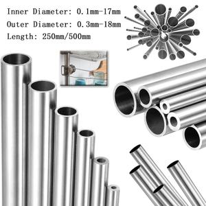 1-10 Pcs 304 스테인레스 스틸 원형 모세관 튜브 0.1mm-17mm ID,OD 0.3mm-18mm, 250mm 500mm 긴 이음매 없는 직선 원형 파이프