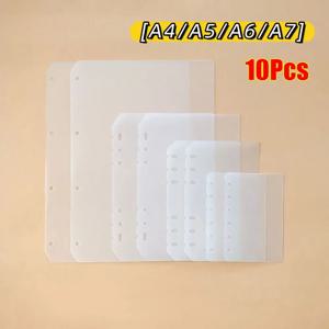 10Pcs A4 A5 A6 A7 노트북 디바이더 문구 액세서리 투명 내부 종이 분리기 매트 유니버설