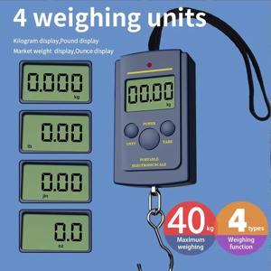 1개 다기능 미니 40kg/10g 전자식 휴대용 낚시/짐/물건 무게 측정기 디지털 포켓 스케일