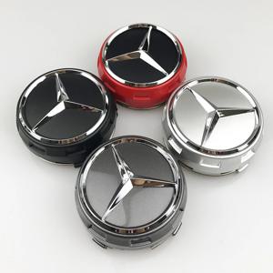 4개 75mm 자동차 스타일링 휠 센터 캡 허브 커버 액세서리 메르세데스 벤츠 AMG A0004000900 W212 W205 W204 W211 W213용