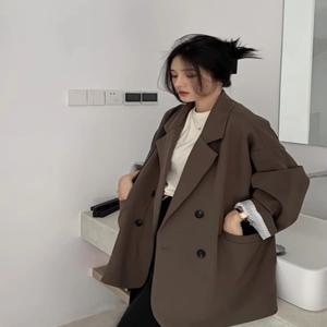 플러스 사이즈 여성 캐주얼 수트 재킷 솔트 시스템 스타일 초가을 루즈핏 오픈 가디건 탑 고품질 패셔너블