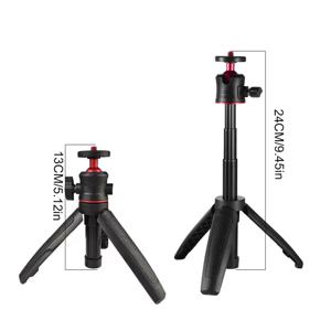 콜드 슈 볼 헤드가 있는 접이식 삼각대 1/4'' 셀카봉 홀더 카메라 DSLR 액션 카메라 GoPro용 미니 브래킷