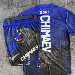여름 새로운 Khamzat Chimaev MMA 복싱 파이팅 티셔츠 반바지 남성 피트니스 통기성 속건성 저지 레슬링 트레이닝 세트