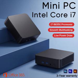 2026년형 인텔 코어 i7 8650U 미니 PC 윈도우 11 프로 32GB+2TB 초소형 저소음 데스크탑 컴퓨터 듀얼 HDMI 비즈니스 사무용