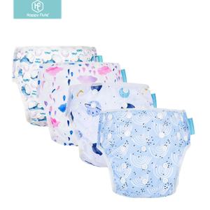 HappyFlute 아기 재사용 가능한 1PC 수영 기저귀 소년 또는 소녀 만화 수영복 어린이 조정 가능한 여름 수영 기저귀 바지