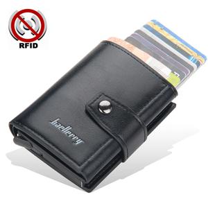 2023 Rfid 차단 보호 남성 카드 지갑 Hasp 소형 카드 지갑 PU 가죽 슬림 미니 지갑 Qaulity 남성 지갑