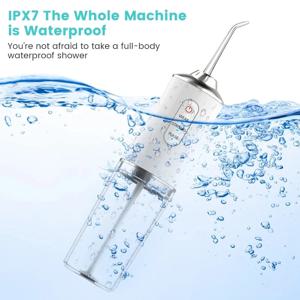 전문가용 무선 구강세정기, 휴대용 충전식 구강세척기(3가지 모드), IPX7 방수 치아 세척 도구