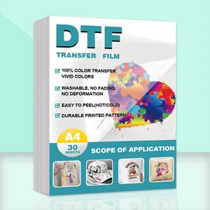 DTF 양면 인쇄 필름, 열 전사 필름 용지, A4 필름 프린터, DIY 직접 인쇄, 30 매