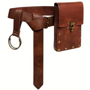 Steampunk 중세 주머니 가방 바이킹 벨트 가죽 전화 지갑 Steampunk 해적 의상 여행 허리 화니 팩 성인용 지갑
