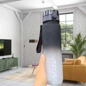 500ML/650ML/1000ML 대용량 스포츠 물병 동기 부여 누출 방지 휴대용 재사용 가능한 플라스틱 컵 야외 여행 체육관 주전자