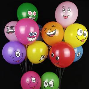 1-100Pcs 12inch 귀여운 재미 있은 큰 눈 웃는 얼굴 라텍스 풍선 생일 파티 장식 풍선 풍선 베이비 샤워 글로브