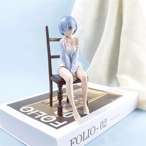 17cm 리제로 렘 피규어 좌식 의자 PVC 애니메이션 모델 수집용 책상 장식 선물