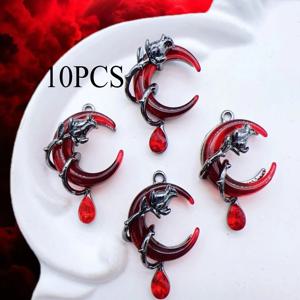 10PCS 다크 액세서리 나비 로즈 크로스 펜던트 펜던트 DIY 비즈 팔찌 목걸이