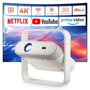 Salange 1080P 프로젝터 안드로이드 오토 포커스 BT5.4 WIFI6 70mm 초슬림 RGB 앰비언트 라이트 하이파이 스피커 홈 시네마 P40