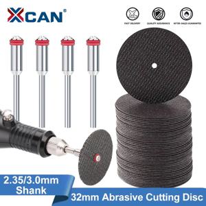 XCAN 32mm 연마 절단 디스크 세트(만드렐 포함) 그라인딩 휠(드레멜 액세서리용) 금속 절단 로터리 공구 톱날