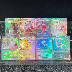 애니메이션 PTCG 트레이딩 카드 베이퍼리온 릴리즈 클레페어리 엑스 겐가르 Vmax 룰 홀로그램 게임 컬렉션 카드 어린이 휴일 선물