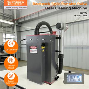 DR-FLC200SC 미니 백팩 펄스 핸드헬드 200W 레이저 클리닝 머신 녹 페인트 오일 얼룩 및 그래피티 제거 공기 냉각