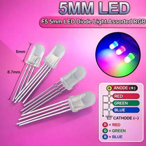 SAMIROB 4핀 5mm RGB LED 다이오드 F5 공통 음극 양극 20/100/1000Pcs 삼색 LED 발광 다이오드