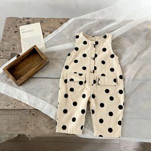 봄과 가을 신생아 유아 아기 소녀 Romper 라운드 도트 민소매 Rompers Kids Onepiece 패션 아기 의류
