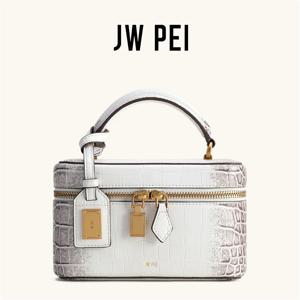 JW PEI 악어 무늬 스몰 박스 백 여성용 프랑스 고급 숄더 핸드백 우아한 크로스바디 퍼스 데일리 통근 파티용