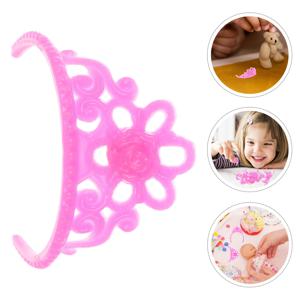 20Pcs 크라운 모자 플라스틱 작은 크라운 액세서리 드레스업 쥬얼리 역할놀이 미니어처 장식
