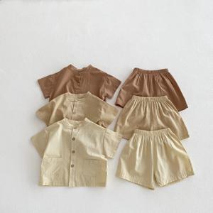 MILANCEL Chidren 의류 세트 캐주얼 소년 정장 반팔 셔츠와 바지 2 PCs 복장