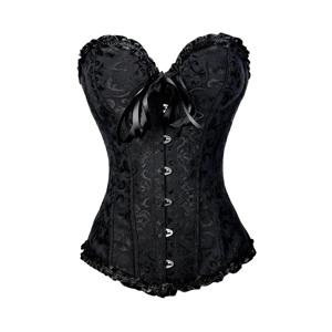 BurVogue 여성 레이스 업 섹시한 꽃 본드 코르셋 오버 버스트 바디 셰이퍼 BustierLingerie Bodyshaper 탑 코르셋 탑