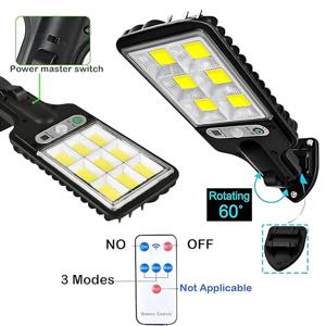 108 LED 태양광 조명, 3가지 모드 방수 모션 센서 보안등, 정원, 파티오, 산책로용 LED 벽등