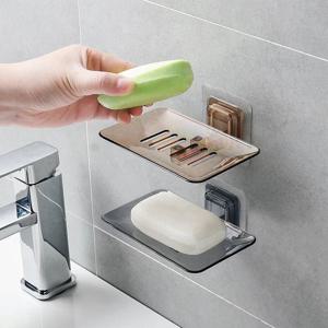 1PC 투명 배수 비누 홀더 펀치 붙여 넣기 없음 벽 마운트 샤워 화장실 플라스틱 보관 상자에 적합