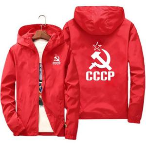 2025 신상 남성 재킷 유니크 CCCP 러시아 소련 프린트 후드 남성 봄 가을 코트 패션