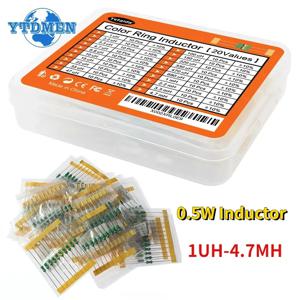 컬러 링 인덕터 모음 세트, 0.5W, 1UH-4.7MH, 20 값 * 10 개, 인덕터 모음 키트, 1UH, 4.7UH, 10UH, 100UH, 470UH, 200 개, 1/2W